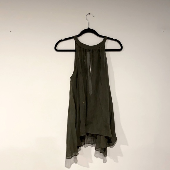 Rabens Saloner Silk Olive Green Top - Picture 1 of 3